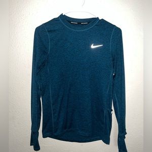 Blue long sleeve Nike running shirt